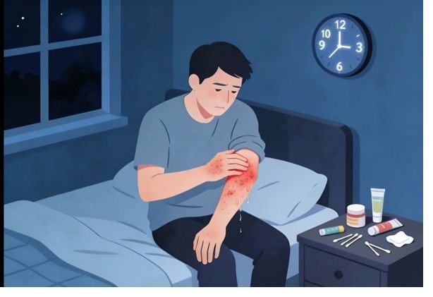 濕疹反復發作示意